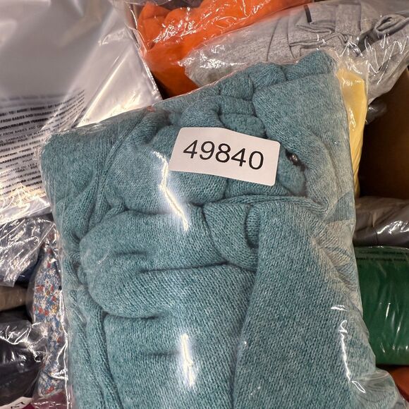 Eddie Bauer Sweater Pullover Women L Large Blue Knit Long Sleeve High Neck - Picture 7 of 7